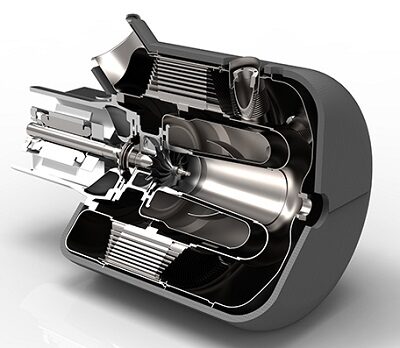 Capstone generator cutaway internal illustration